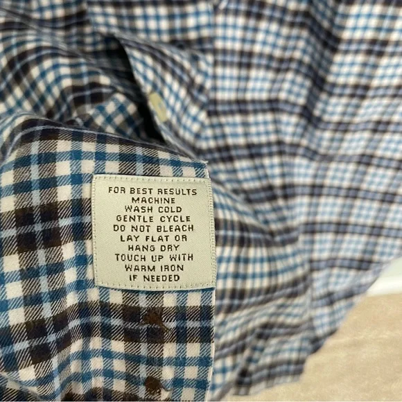 3 for $30 | Peter Millar Grandi & Rubinelli Blue Plaid Button Up Shirt - Picture 11 of 13